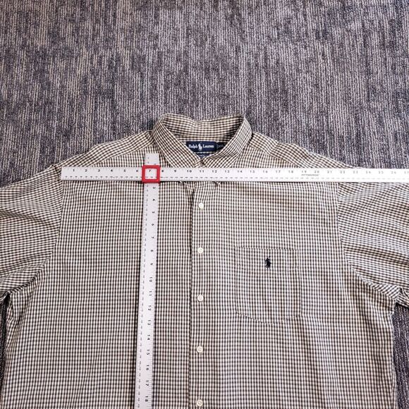 Polo Ralph Lauren McMeel Green Plaid Button Front XXL Shirt 100% Cotton Casual - Picture 10 of 14